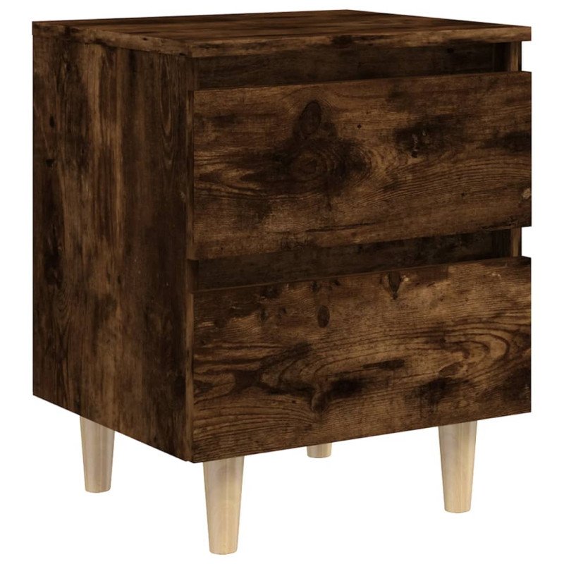 vidaXL Nočné stolíky s drevenými nohami 2 ks tmavý dub 40x35x50 cm