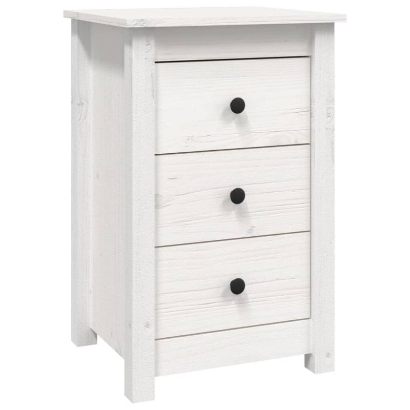 vidaXL Nočný stolík biely 40x35x61,5 cm masívne borovicové drevo