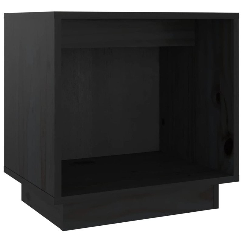 vidaXL Nočný stolík čierny 40x30x40 cm masívne borovicové drevo