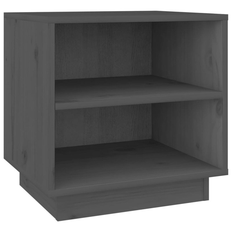 vidaXL Nočný stolík sivý 40x34x40 cm masívne borovicové drevo