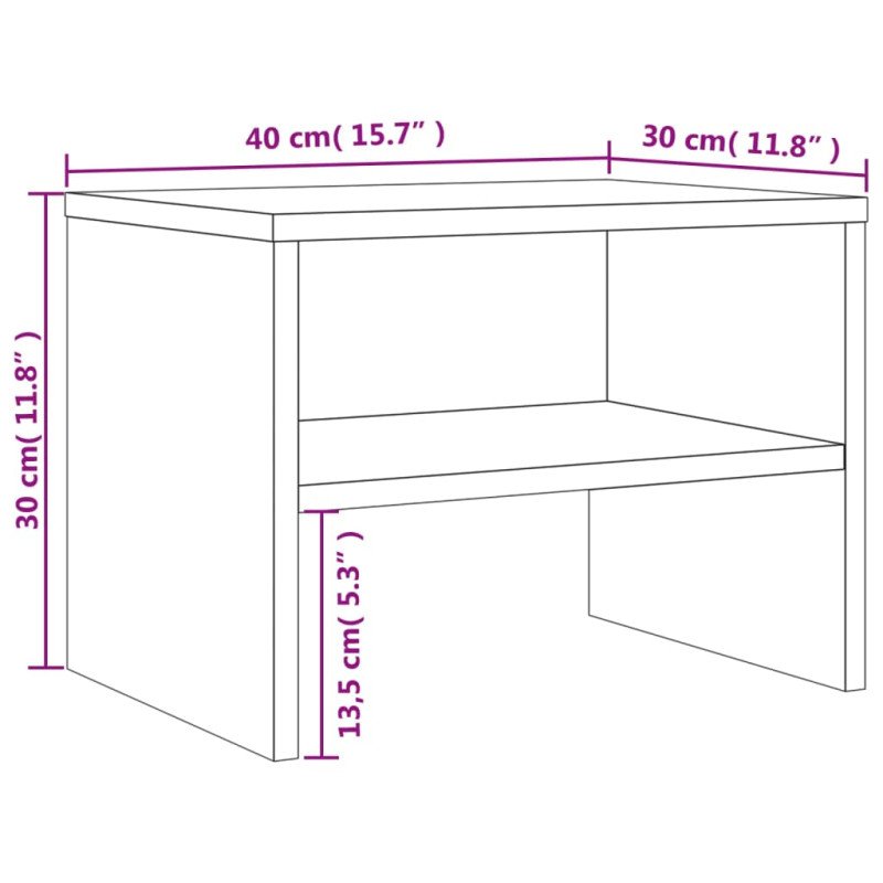 vidaXL Nočné stolíky 2 ks dymový dub 40x30x30 cm spracované drevo