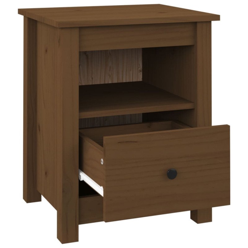 vidaXL Nočný stolík medovohnedý 40x35x49 cm masívne borovicové drevo