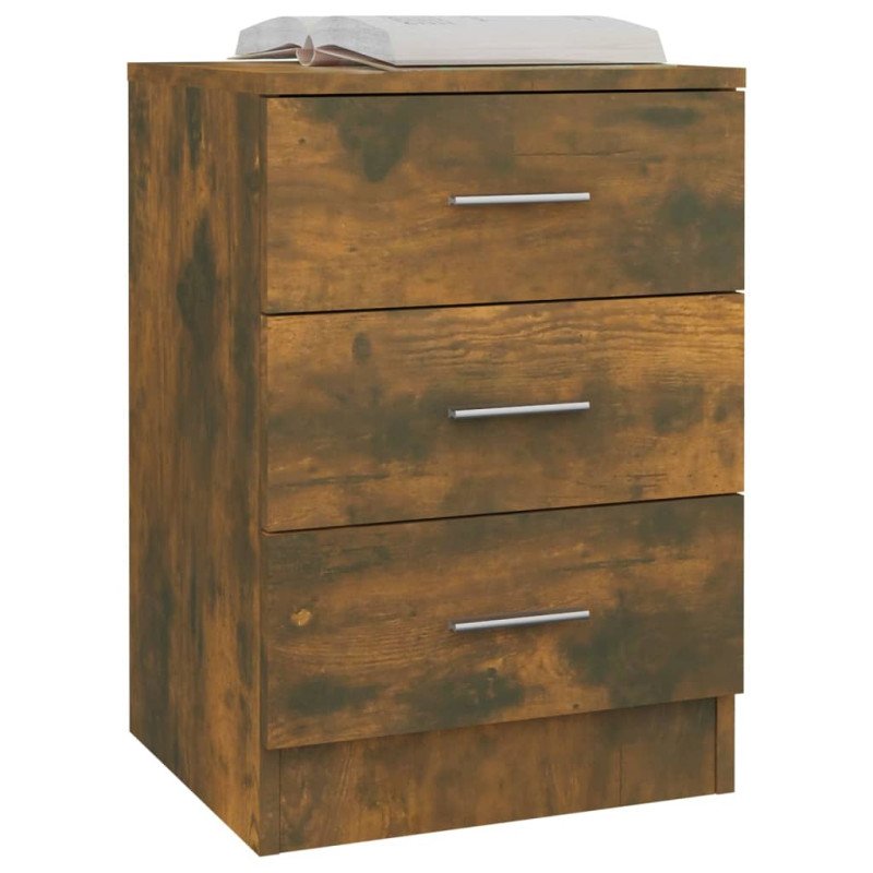 vidaXL Nočné stolíky 2 ks údený dub 38x35x56 cm spracované drevo