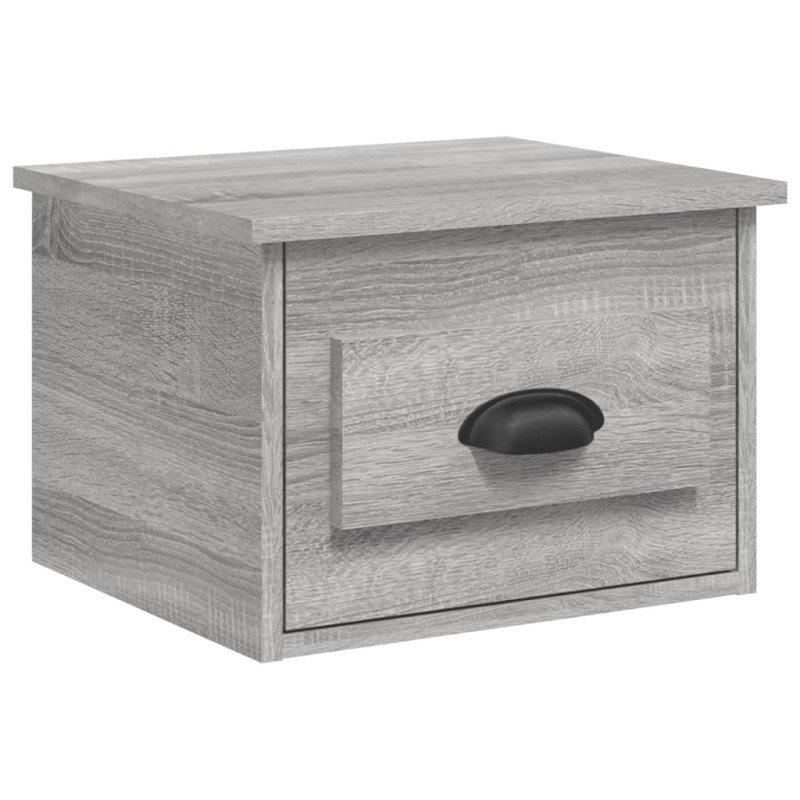 vidaXL Nástenné nočné stolíky 2 ks sivé dub sonoma 41,5x36x28cm