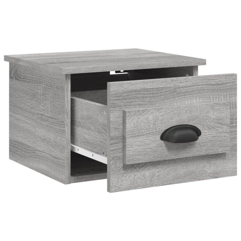 vidaXL Nástenné nočné stolíky 2 ks sivé dub sonoma 41,5x36x28cm