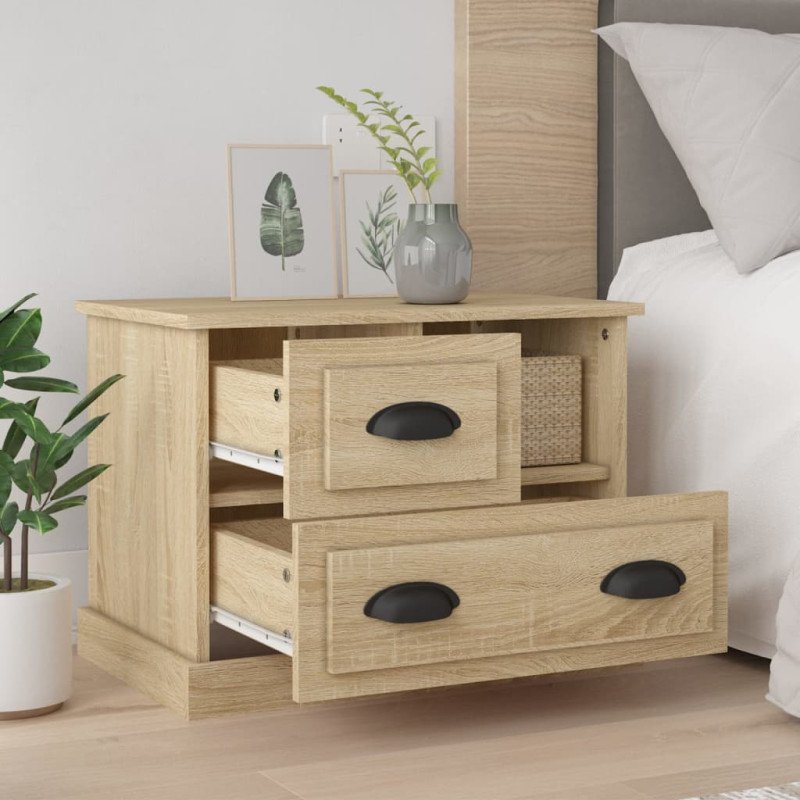vidaXL Nočný stolík dub sonoma 60x39x45 cm