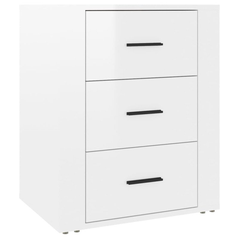 vidaXL Nočný stolík lesklý biely 50x36x60 cm spracované drevo