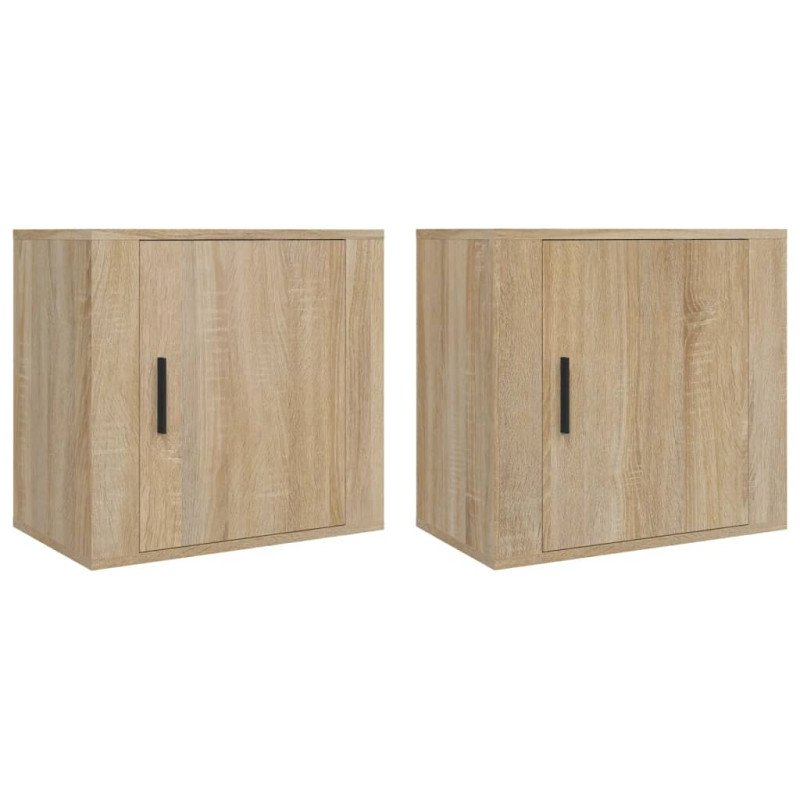 vidaXL Nástenné nočné stolíky 2 ks dub sonoma 50x30x47 cm