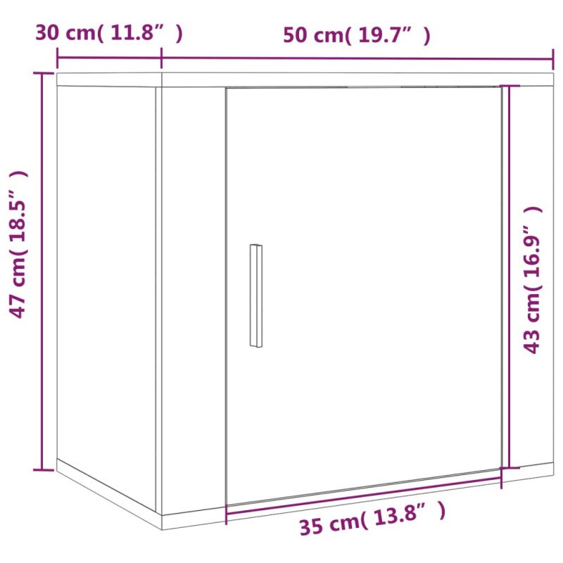 vidaXL Nástenné nočné stolíky 2 ks dub sonoma 50x30x47 cm