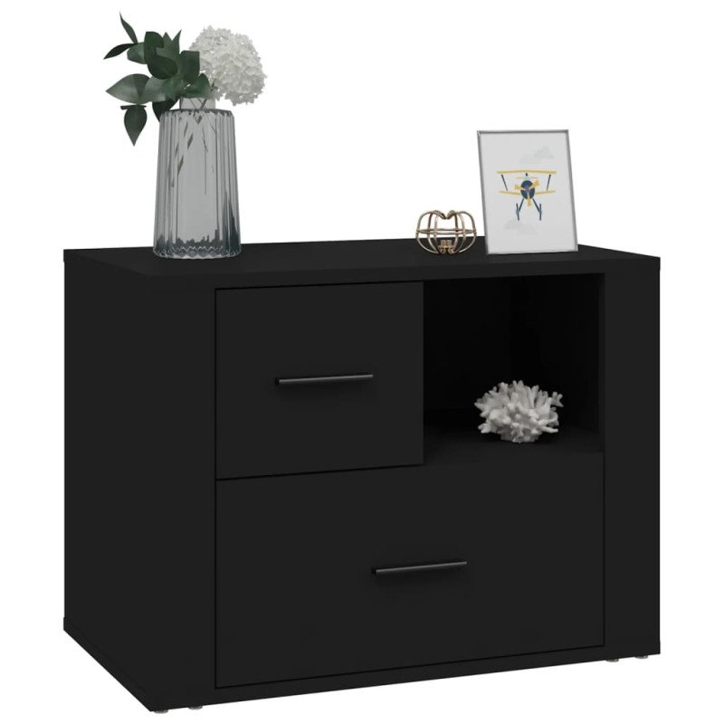 vidaXL Nočný stolík čierny 60x36x45 cm spracované drevo