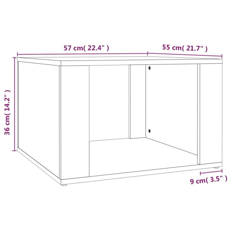 vidaXL Nočný stolík dymový dub 57x55x36 cm spracované drevo