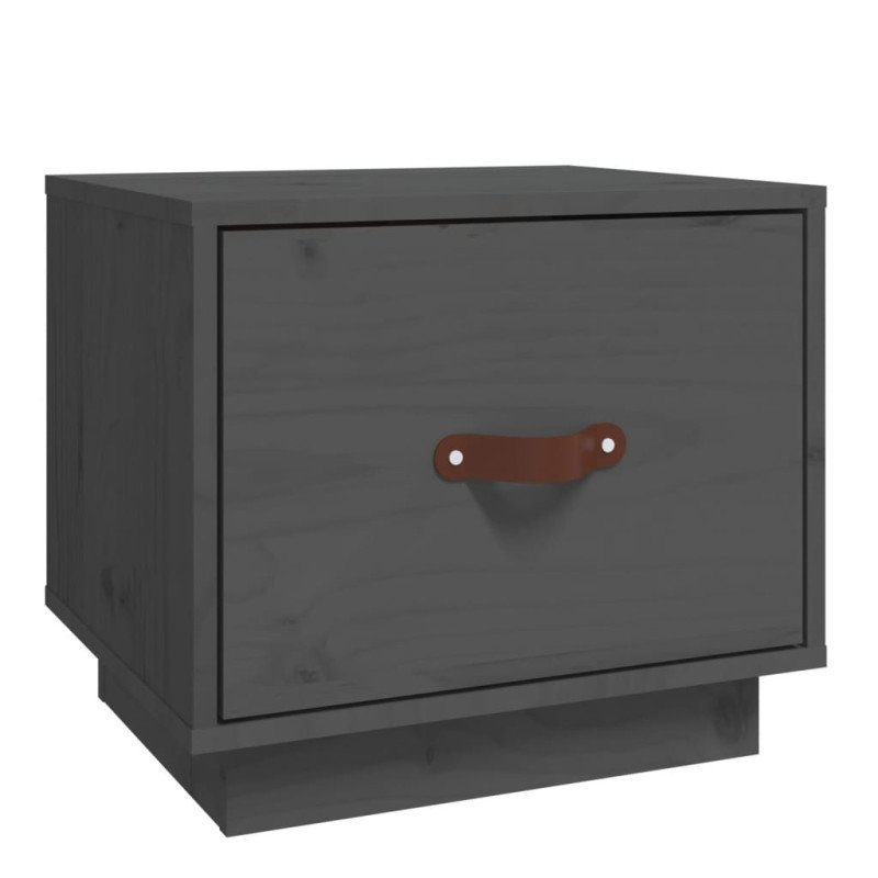 vidaXL Nočný stolík sivý 40x34x35 cm masívne borovicové drevo