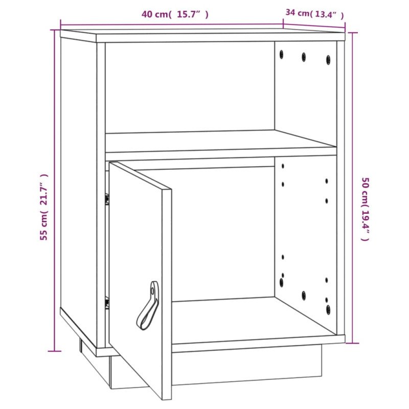 vidaXL Nočné stolíky 2 ks biele 40x34x35 cm borovicový masív