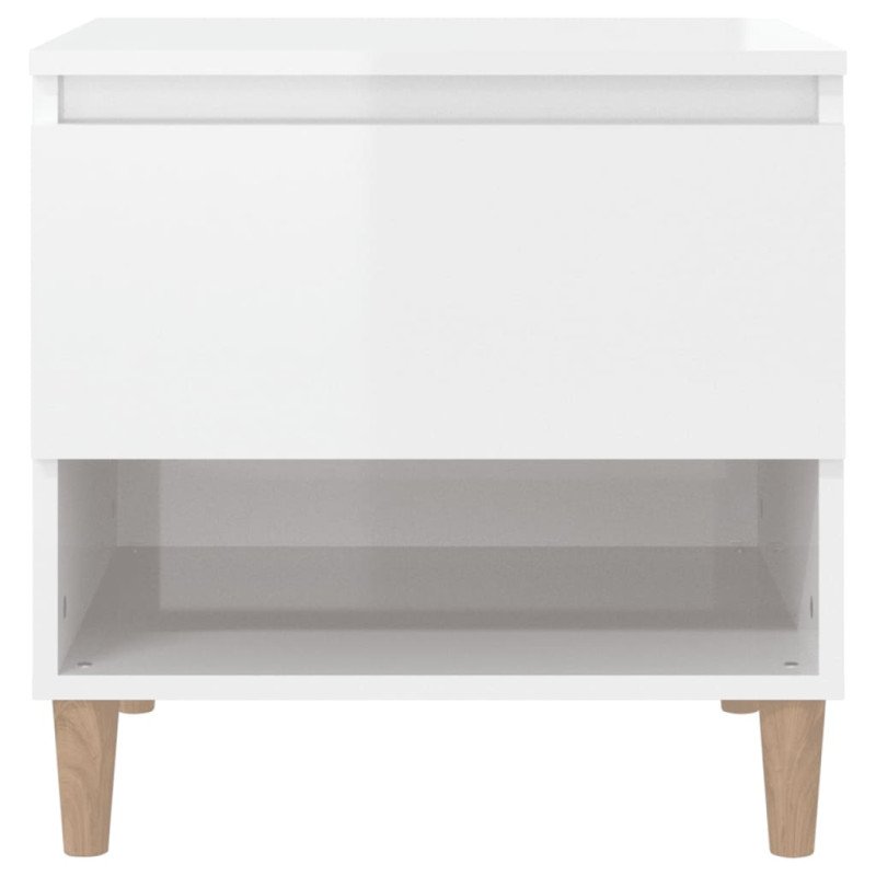 vidaXL Nočné stolíky 2 ks lesklé biele 50x46x50 cm spracované drevo