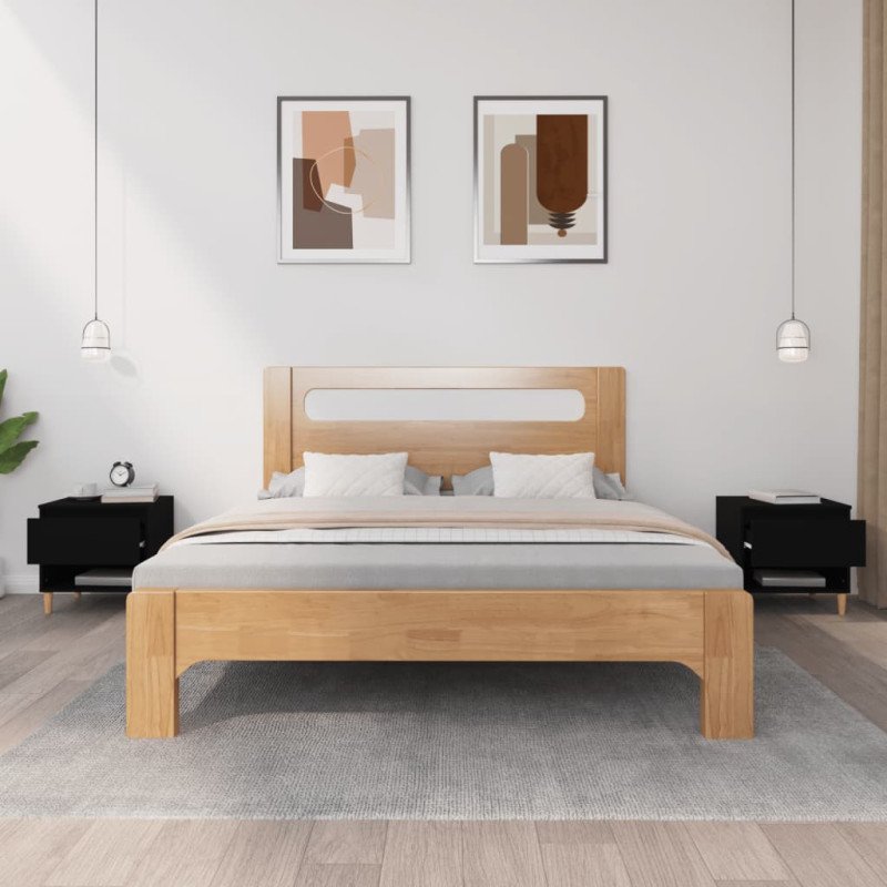 vidaXL Nočné stolíky 2 ks čierne 50x46x50 cm spracované drevo