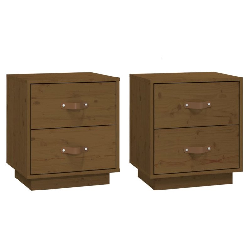 vidaXL Nočné stolíky 2 ks medovo-hnedé 40x34x35 cm borovicové drevo