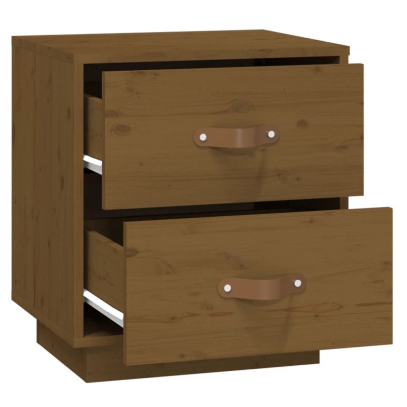 vidaXL Nočné stolíky 2 ks medovo-hnedé 40x34x35 cm borovicové drevo