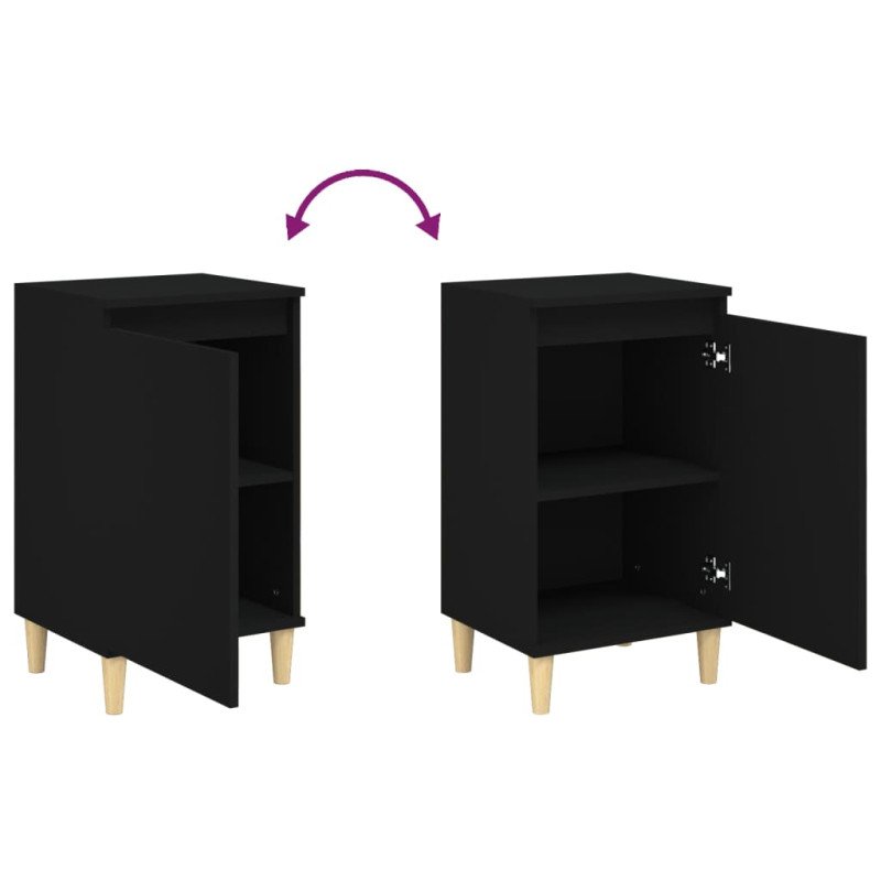 vidaXL Nočné stolíky 2 ks čierne 40x35x70 cm spracované drevo