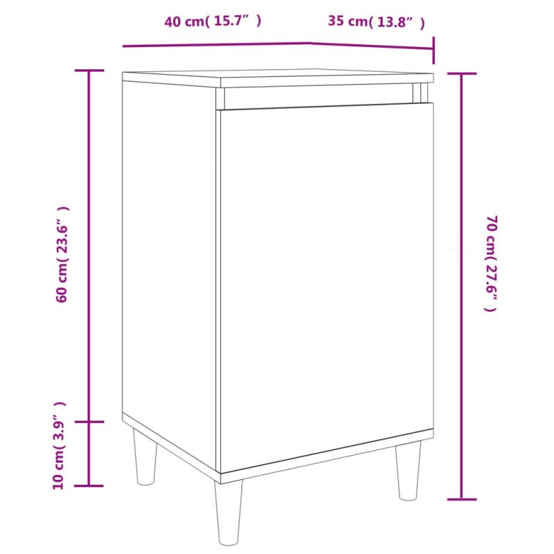 vidaXL Nočné stolíky 2 ks čierne 40x35x70 cm spracované drevo