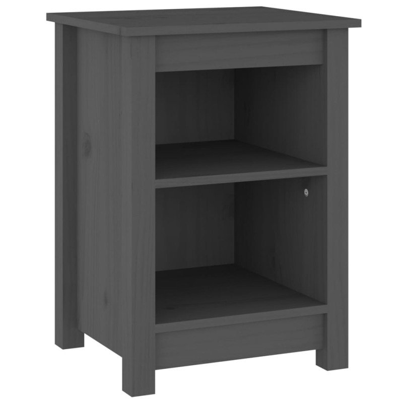 vidaXL Nočný stolík sivý 40x35x55 cm borovicový masív