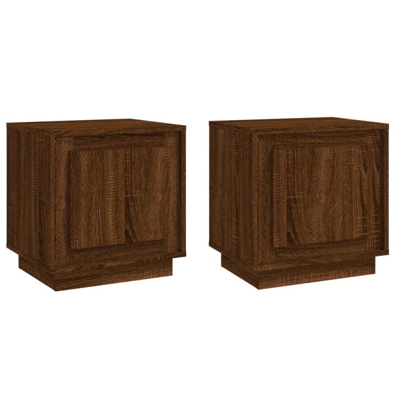 vidaXL Nočné stolíky 2 ks hnedý dub 44x35x45 cm spracované drevo