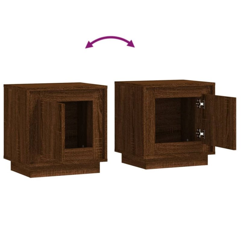 vidaXL Nočné stolíky 2 ks hnedý dub 44x35x45 cm spracované drevo