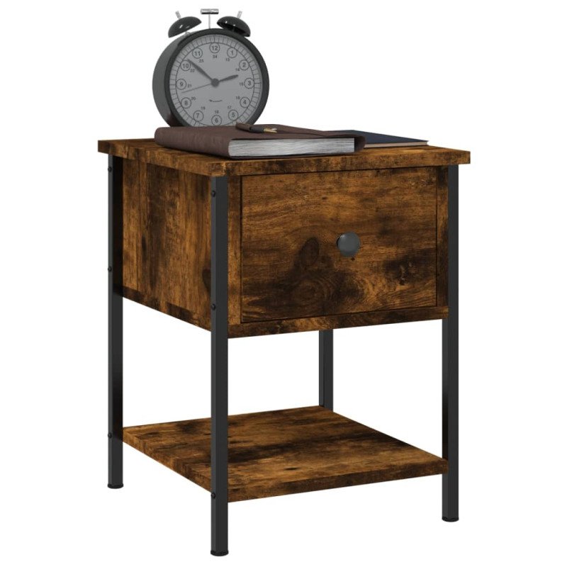 vidaXL Nočné stolíky 2 ks dymový dub 34x35,5x45 cm kompozitné drevo