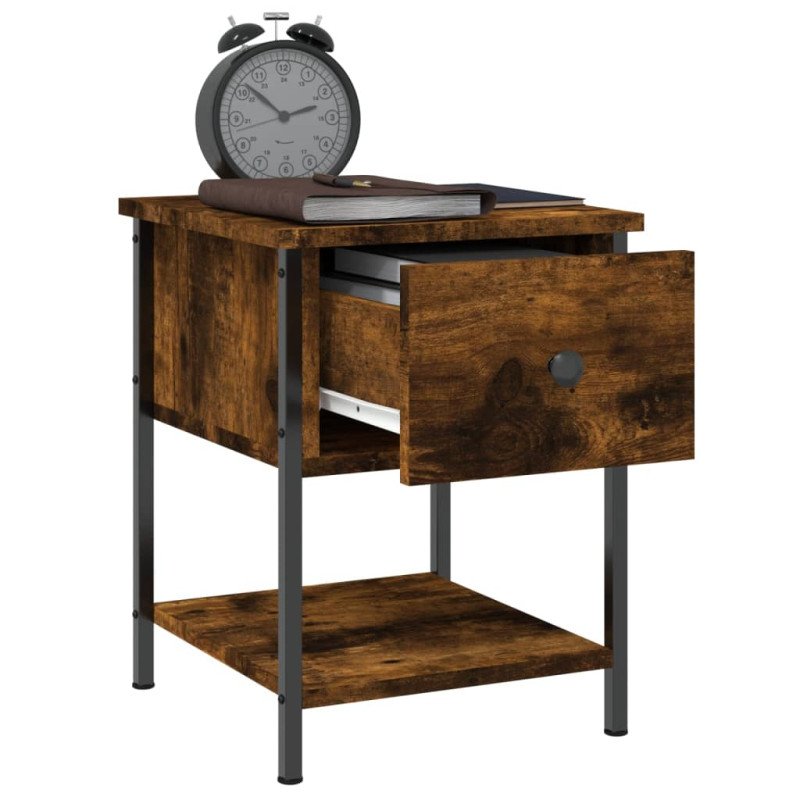 vidaXL Nočné stolíky 2 ks dymový dub 34x35,5x45 cm kompozitné drevo