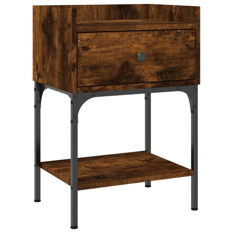 vidaXL Nočné stolíky 2 ks dymový dub 40,5x31x60 cm kompozitné drevo