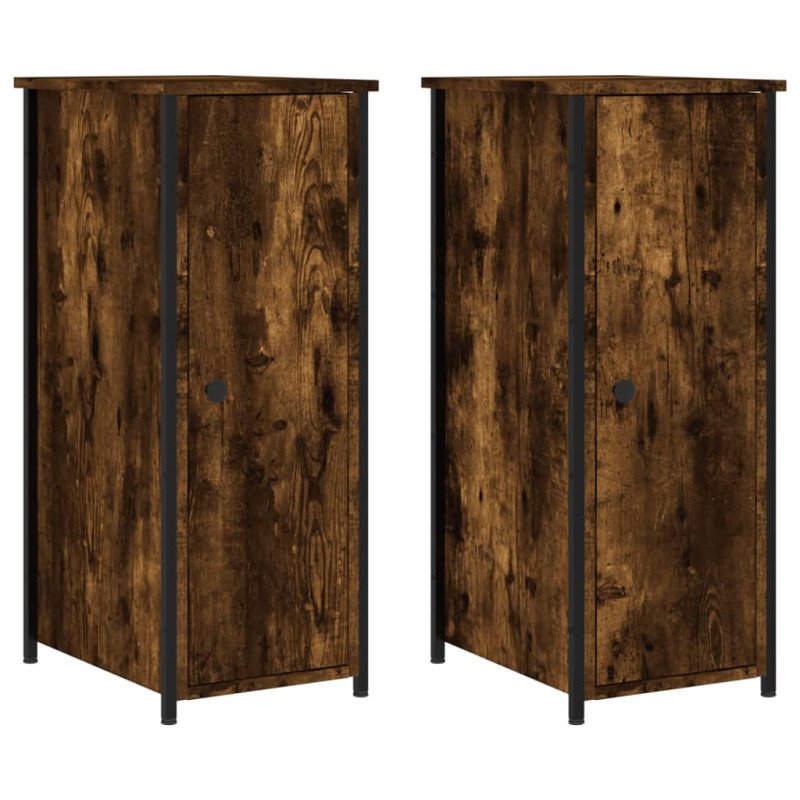 vidaXL Nočné stolíky 2 ks dymový dub 32x42x80 cm kompozitné drevo