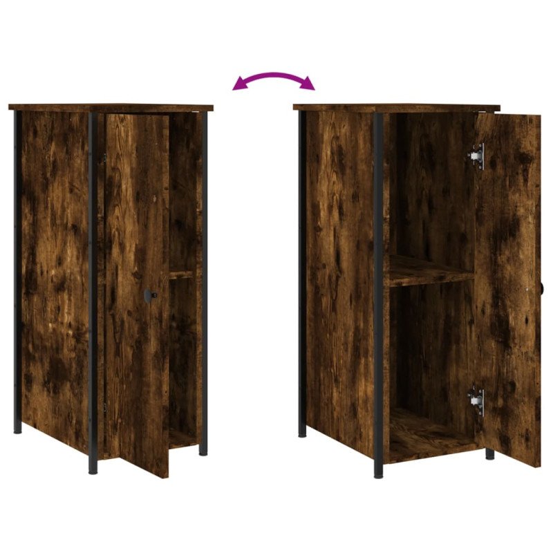 vidaXL Nočné stolíky 2 ks dymový dub 32x42x80 cm kompozitné drevo