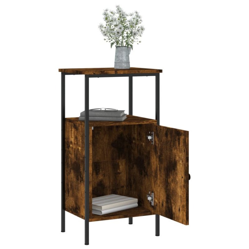 vidaXL Nočné stolíky 2 ks dymový dub 41x31x80 cm kompozitné drevo