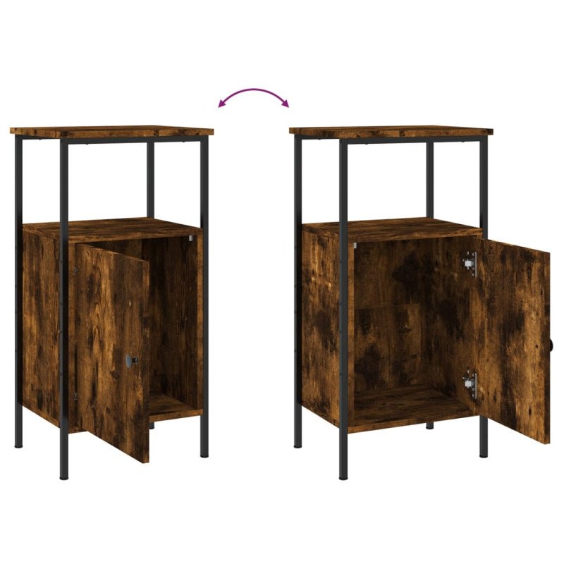 vidaXL Nočné stolíky 2 ks dymový dub 41x31x80 cm kompozitné drevo
