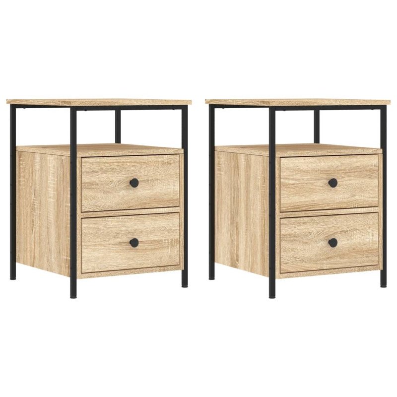 vidaXL Nočné stolíky 2 ks dub sonoma 44x45x60 cm kompozitné drevo