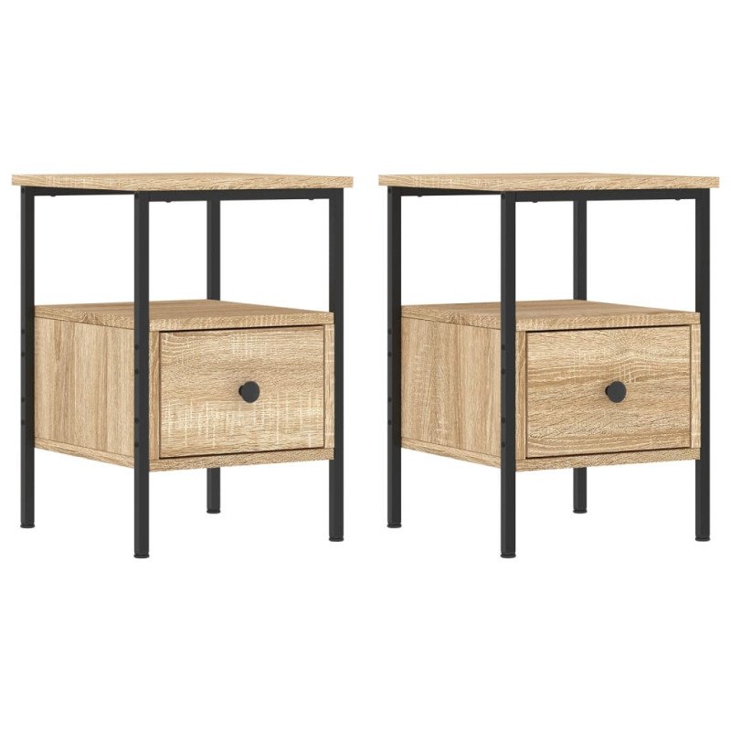 vidaXL Nočné stolíky 2 ks dub sonoma 34x36x50 cm kompozitné drevo