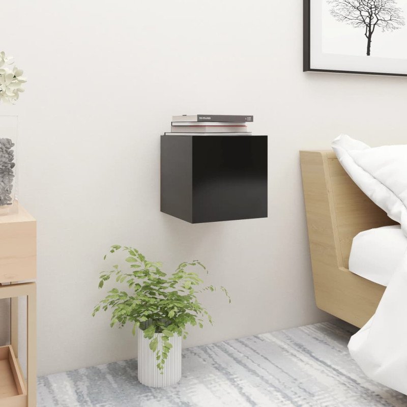 vidaXL Nočné stolíky 2 ks čierne 30,5x30x30 cm drevotrieska