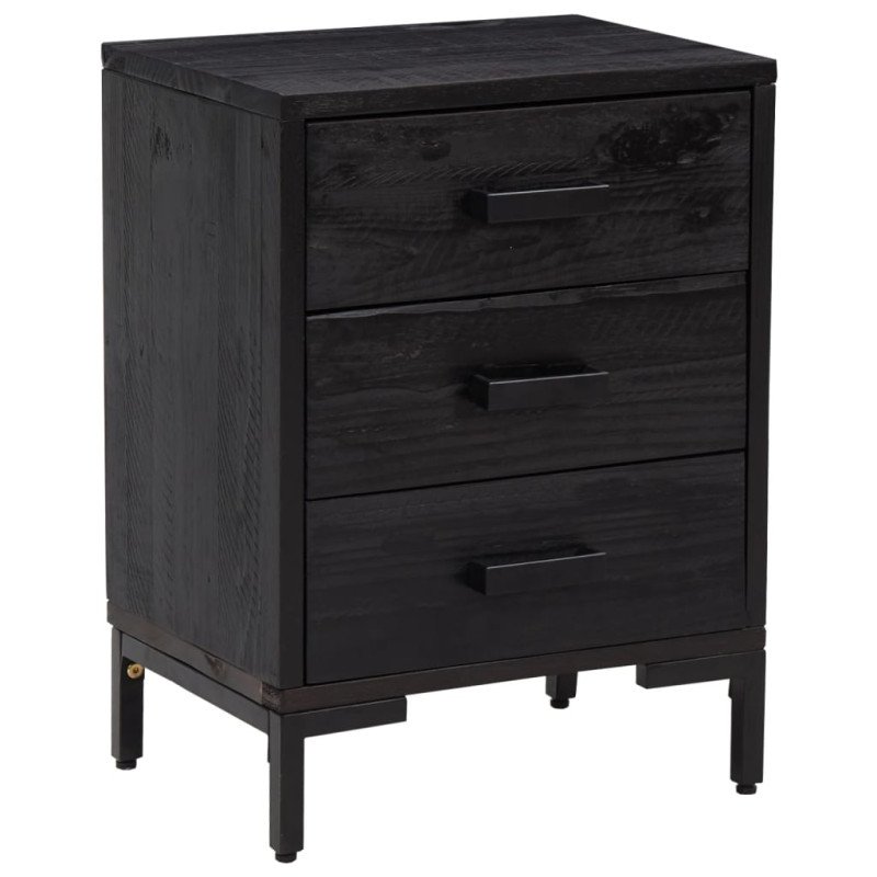 vidaXL Nočné stolíky 2 ks čierne 40x30x55 cm borovicový masív