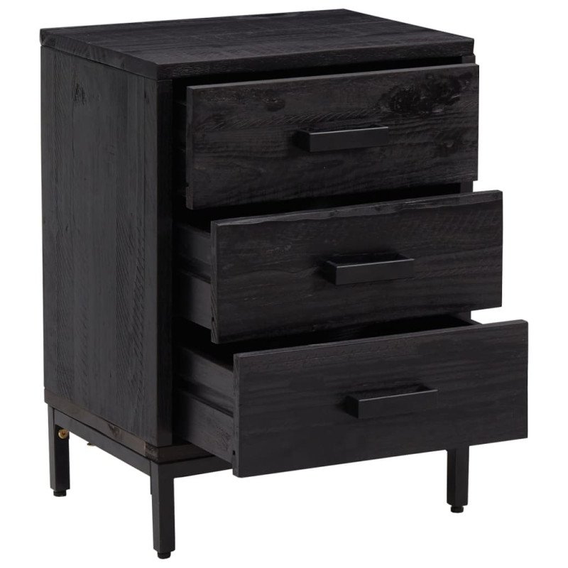 vidaXL Nočné stolíky 2 ks čierne 40x30x55 cm borovicový masív