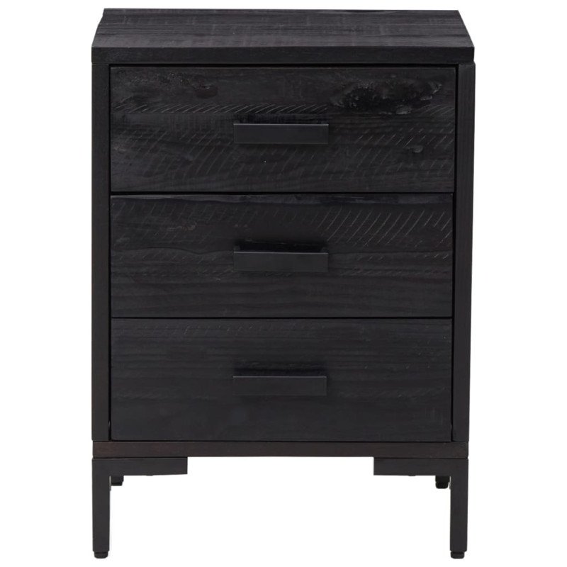 vidaXL Nočné stolíky 2 ks čierne 40x30x55 cm borovicový masív