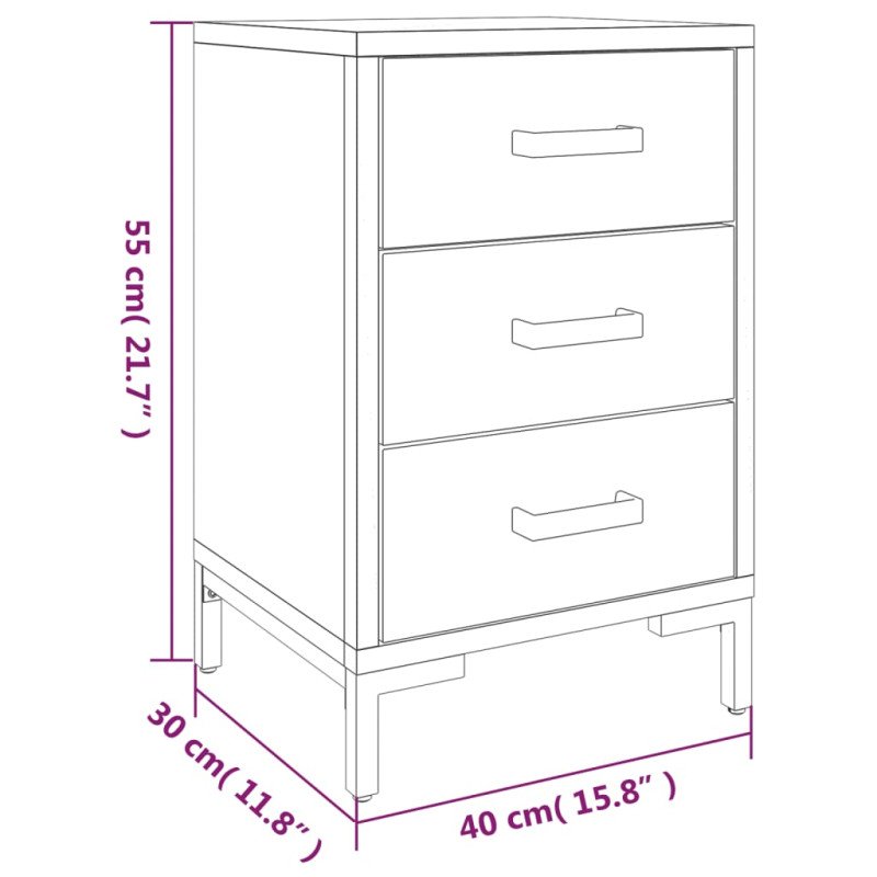 vidaXL Nočné stolíky 2 ks čierne 40x30x55 cm borovicový masív