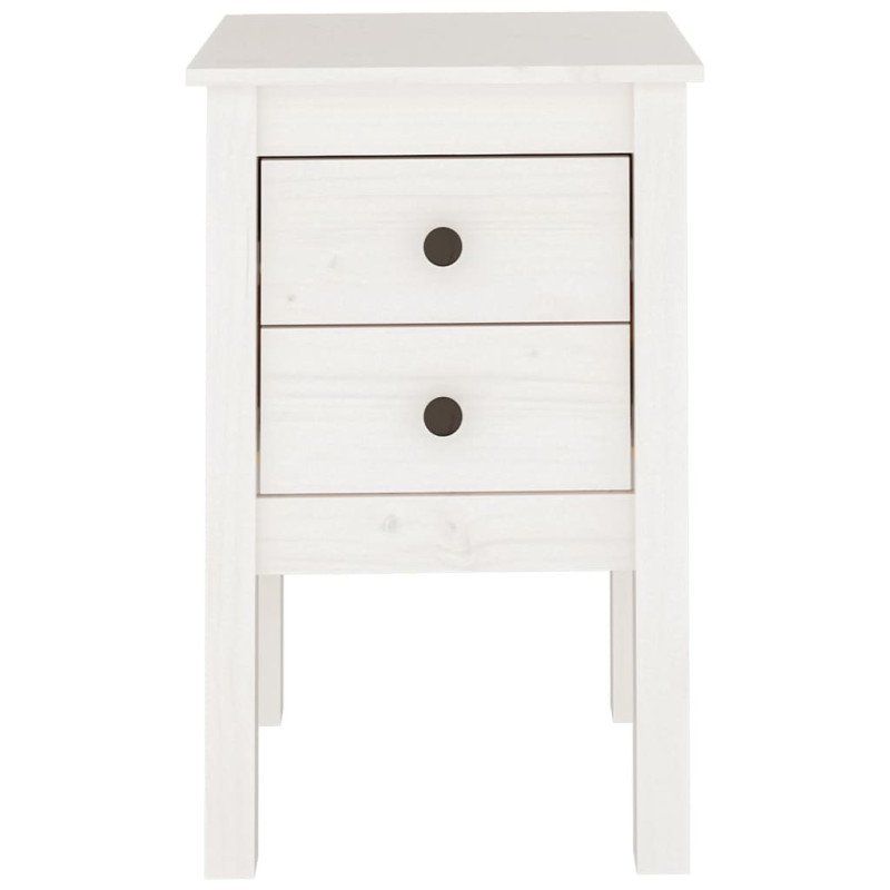 vidaXL Nočné stolíky 2 ks biele 40x35x61,5 cm masívne borovicové drevo