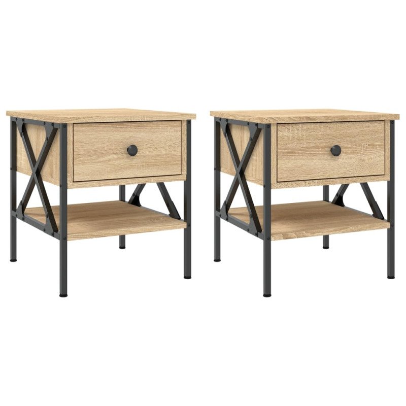 vidaXL Nočné stolíky 2 ks dub sonoma 40x42x45 kompozitné drevo