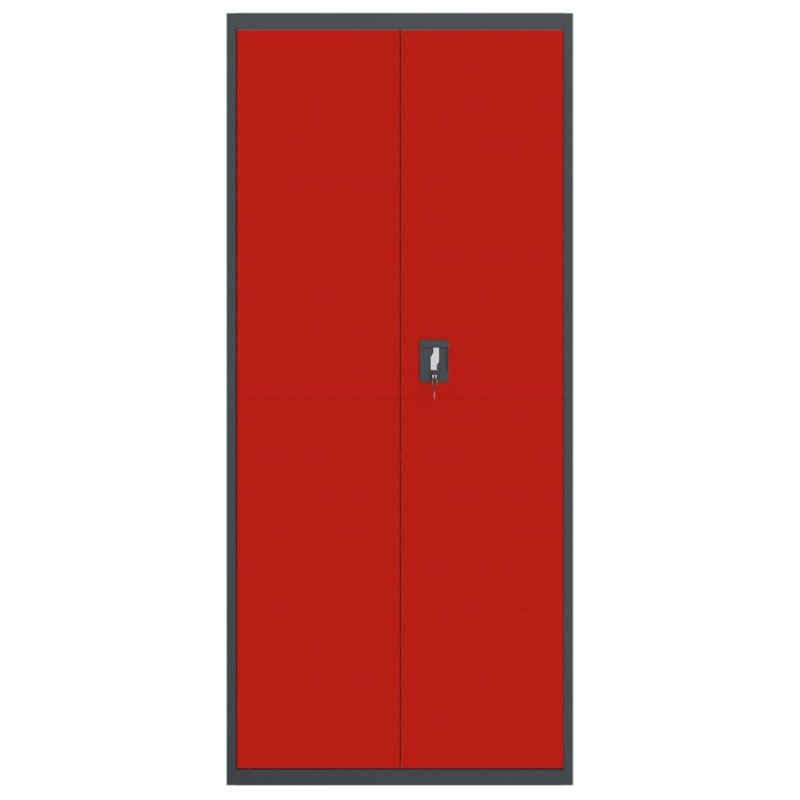 vidaXL Kartotéka antracitová a červená 90x40x200 cm oceľová