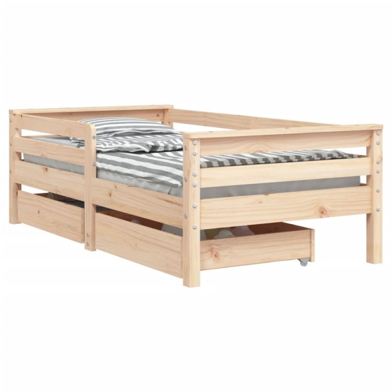 vidaXL Rám detskej postele so zásuvkami 70x140 cm masívna borovica