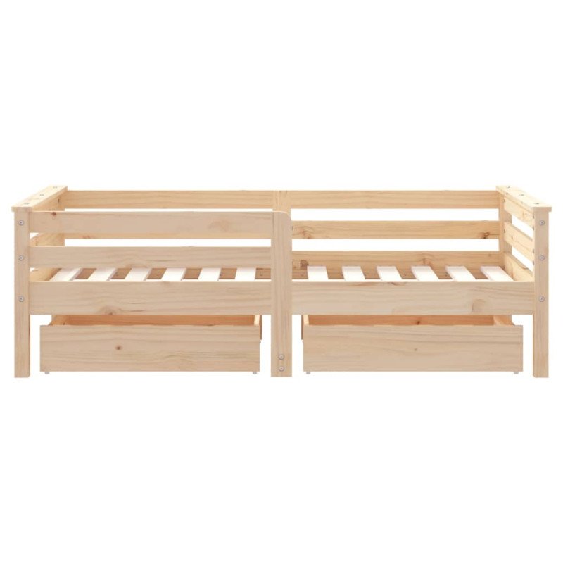 vidaXL Rám detskej postele so zásuvkami 70x140 cm masívna borovica