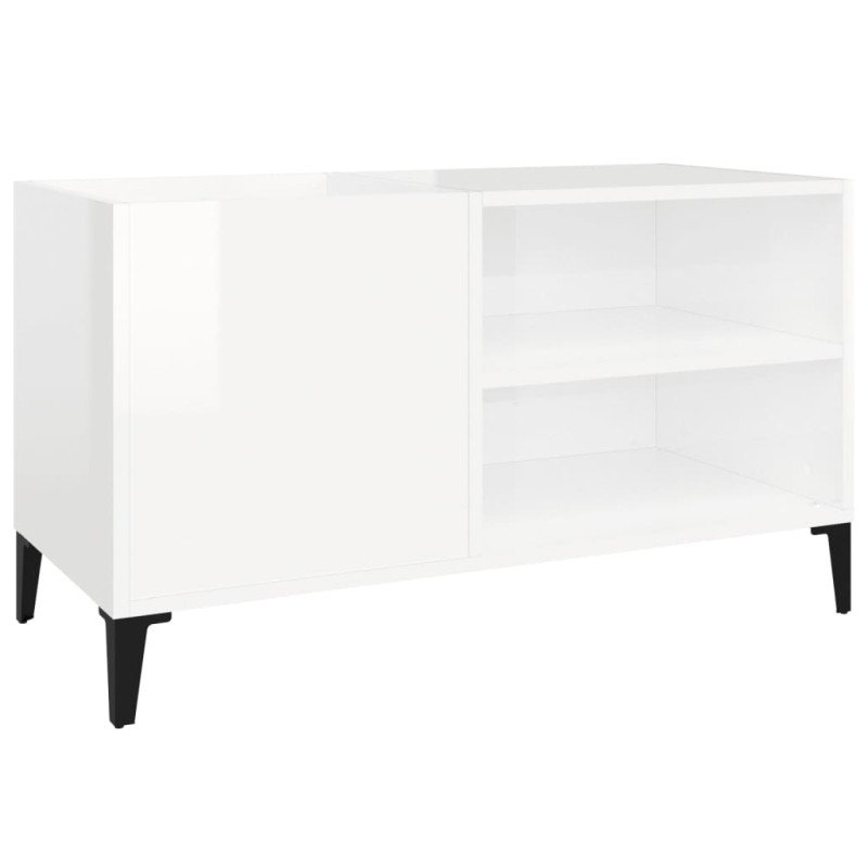 vidaXL Skrinka na platne lesklá biela 84,5x38x48 cm kompozitné drevo