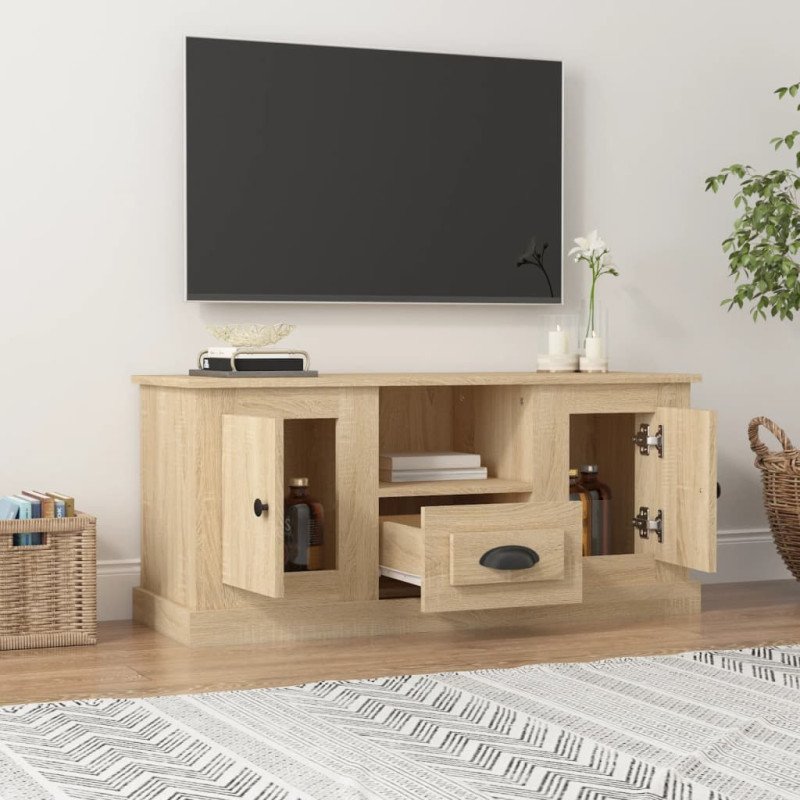vidaXL TV skrinka dub sonoma 100x35,5x45 cm kompozitné drevo