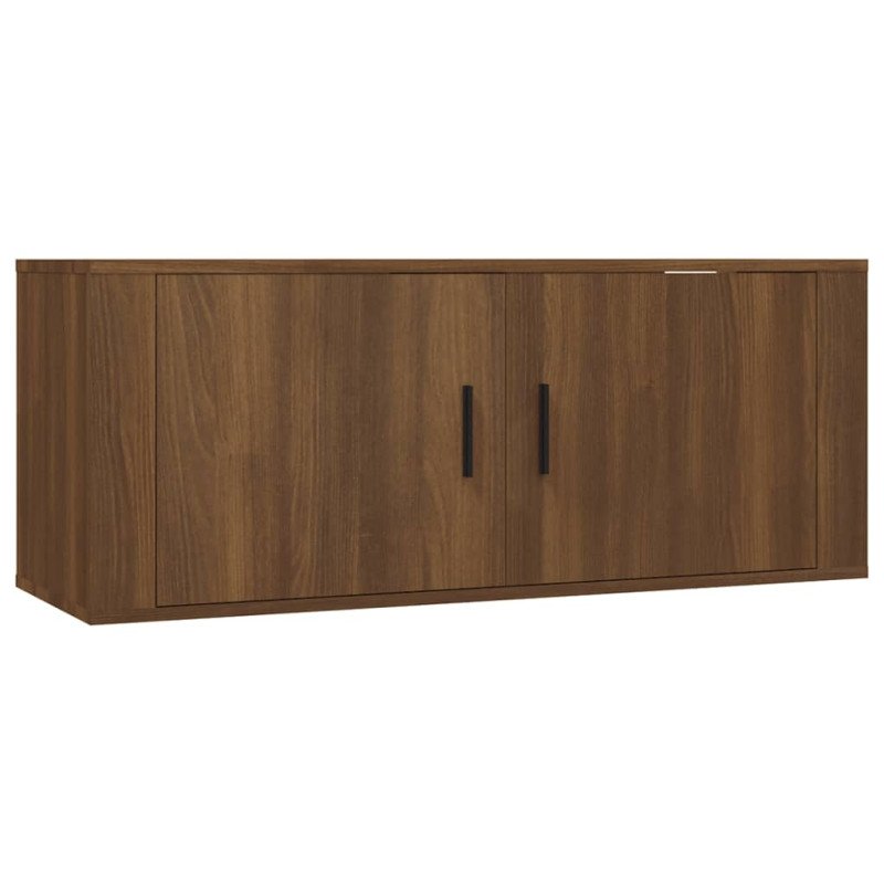 vidaXL Nástenná TV skrinka hnedý dub 100x34,5x40 cm