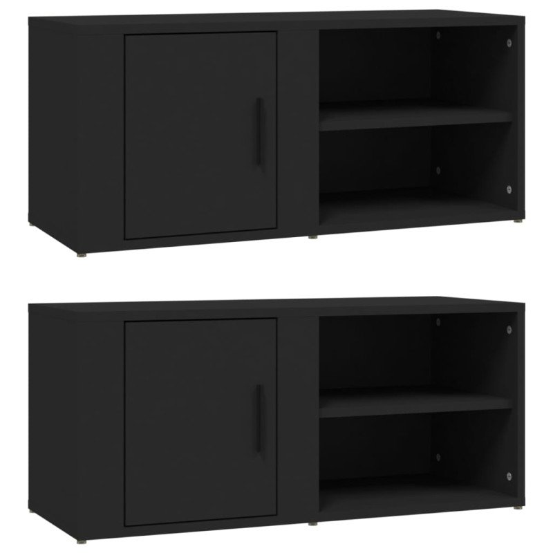 vidaXL TV skrinky 2 ks čierne 80x31,5x36 cm spracované drevo