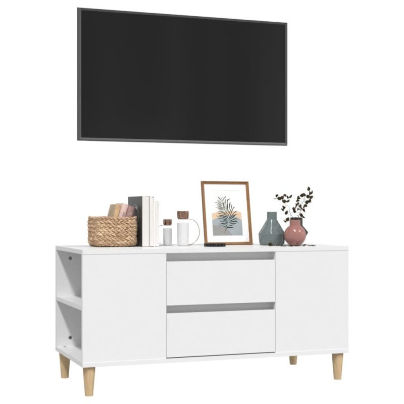 vidaXL TV skrinka biela 102x44,5x50 cm spracované drevo